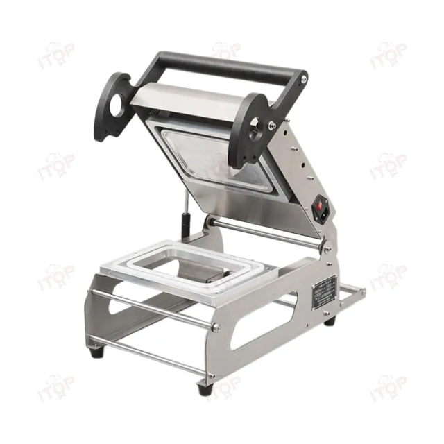 FR160E FR220E Square Shape Electric Heating Manual Tray Sealer Disposable Lunch Box Packaging Machine