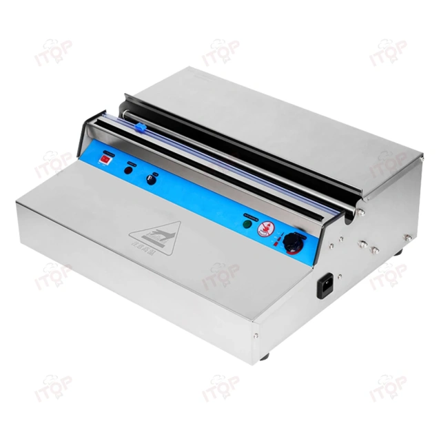 CFW-500 SupperMarket Stainless Steel Cling Film Wrapping Sealing Machine With Heating Plate Cutter