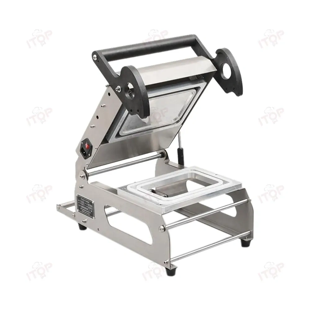 FR160E FR220E Square Shape Electric Heating Manual Tray Sealer Disposable Lunch Box Packaging Machine