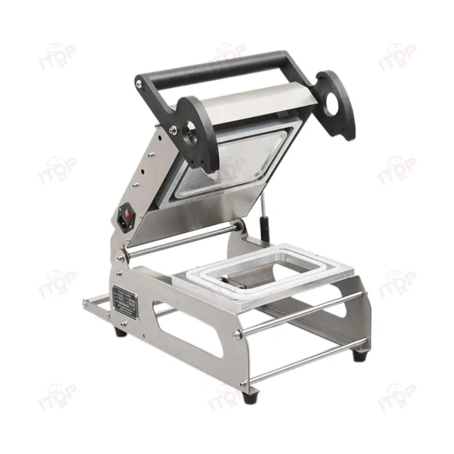 FR160E FR220E Square Shape Electric Heating Manual Tray Sealer Disposable Lunch Box Packaging Machine