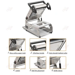 FR160E FR220E Square Shape Electric Heating Manual Tray Sealer Disposable Lunch Box Packaging Machine