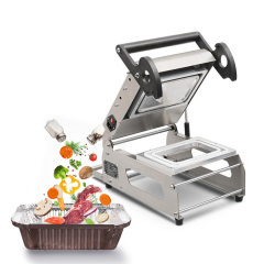 FR160E FR220E Square Shape Electric Heating Manual Tray Sealer Disposable Lunch Box Packaging Machine