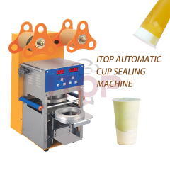 IT-LCS-3 Tabletop Automatic High Speed Bubble Tea Milk Tea Cup Heat Sealing Machine With 3 Motors & LCD Display