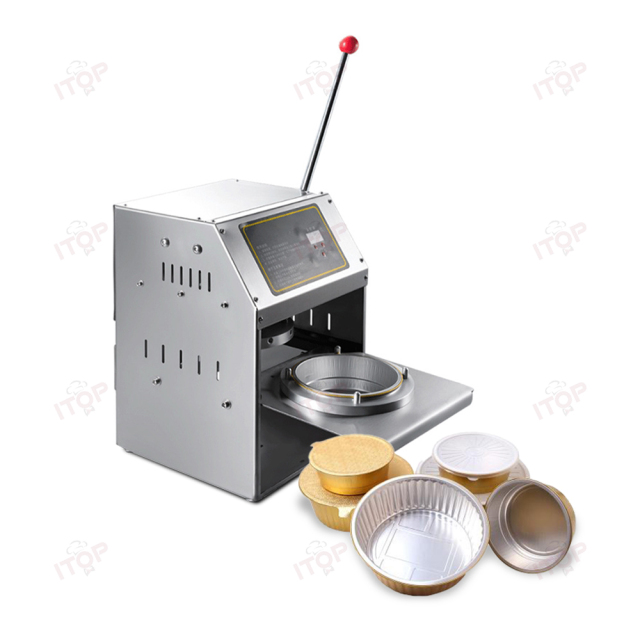 IT-SABM650W-R Small Round Shaped Manual Aluminum foil box sealing machine Fast Food Tray Sealing Machine