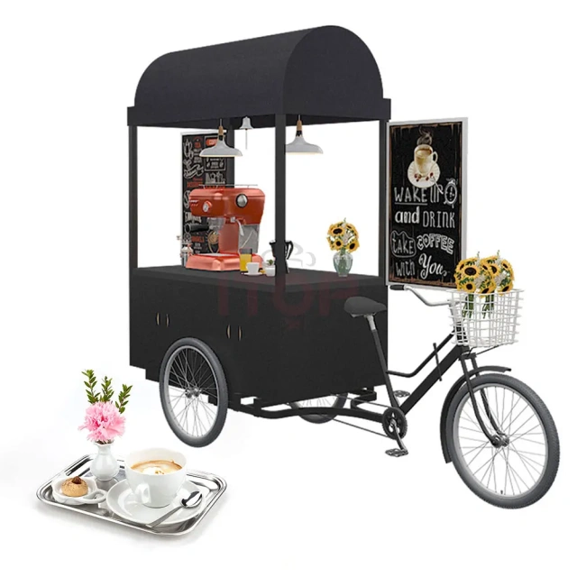 IT-SCC-AD Coffee Vending Cart Trailer Electric Tricycle Food Truck 3 Wheels Mobile Coffee Carts
