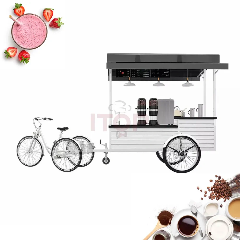 IT-CFC-R200 Accept Customized 3 wheel Cargo Bike Street Food Bike Ice Cream Coffee Push Cart