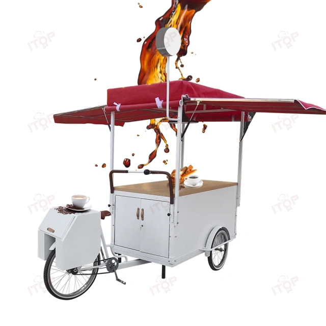 IT-CFC-C1 Outdoor Fashion Coffee Bike Multifunctional Mobile Coffee Cart Accept Customization