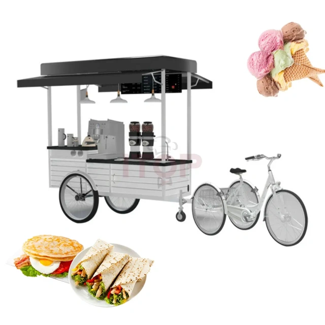 IT-CFC-R200 Accept Customized 3 wheel Cargo Bike Street Food Bike Ice Cream Coffee Push Cart