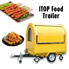 IT-FT220-165 Mobile Ice Cream Food Cart Commercial Popcorn Cart Towable Food Trailer