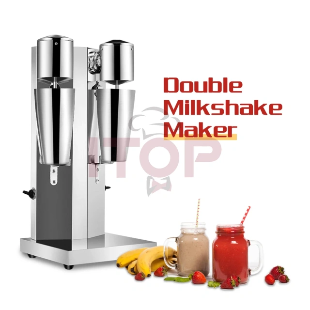 IT-SMS-2 Milk Tea Shop Double Heads Stianless Steel Milk Shaker Soft Drink Mixer