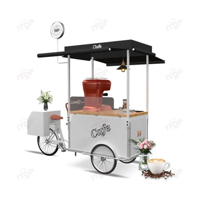IT-CFC-C1 Outdoor Fashion Coffee Bike Multifunctional Mobile Coffee Cart Accept Customization
