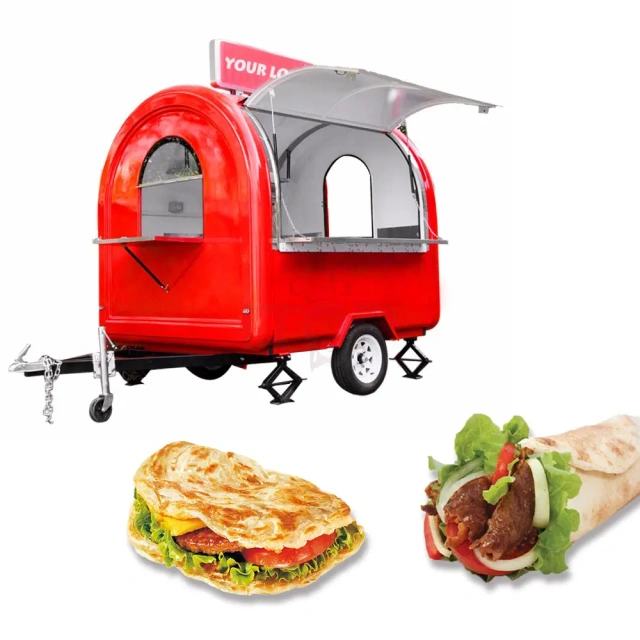 IT-FT220-165 Mobile Ice Cream Food Cart Commercial Popcorn Cart Towable Food Trailer