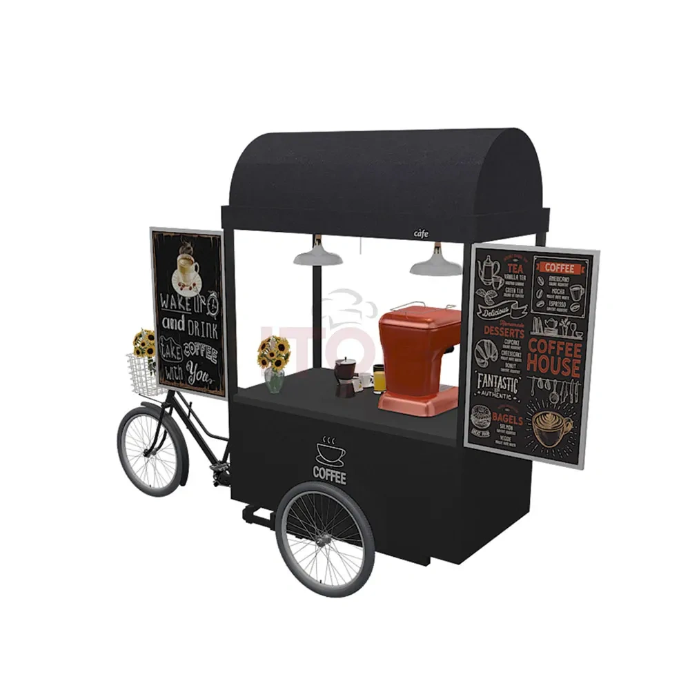 IT-SCC-AD Coffee Vending Cart Trailer Electric Tricycle Food Truck 3 Wheels Mobile Coffee Carts