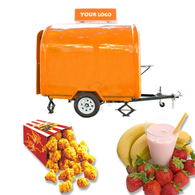IT-FT220-165 Mobile Ice Cream Food Cart Commercial Popcorn Cart Towable Food Trailer