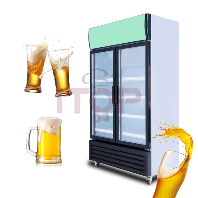 IT-2BD-308L IT-2BD-818L IT-2BA-818L Commercial Bottle Beverage Beer Chiller Display Refrigerator Double Door Drinks Cooler