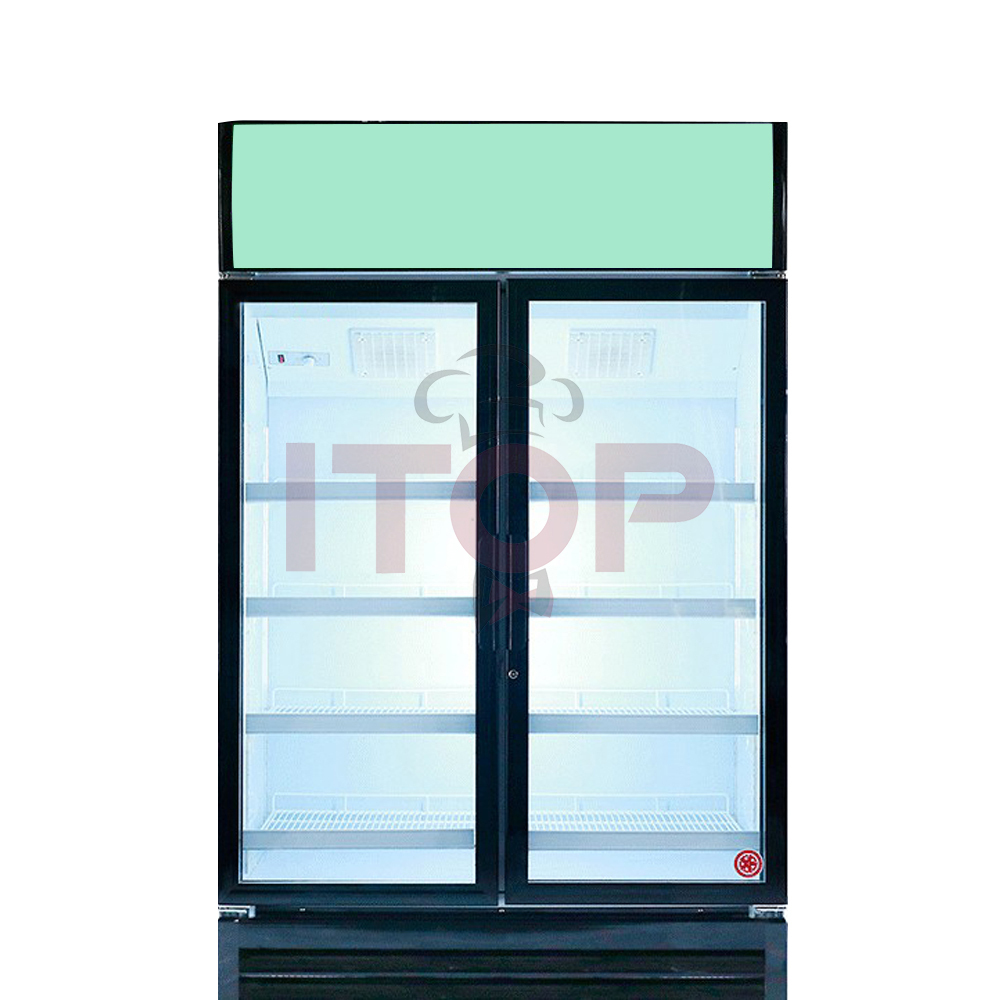 IT-2BD-308L IT-2BD-818L IT-2BA-818L Commercial Bottle Beverage Beer Chiller Display Refrigerator Double Door Drinks Cooler
