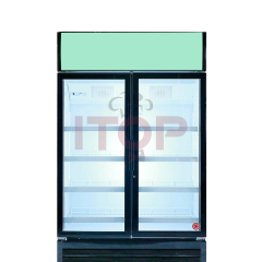 IT-2BD-308L IT-2BD-818L IT-2BA-818L Commercial Bottle Beverage Beer Chiller Display Refrigerator Double Door Drinks Cooler