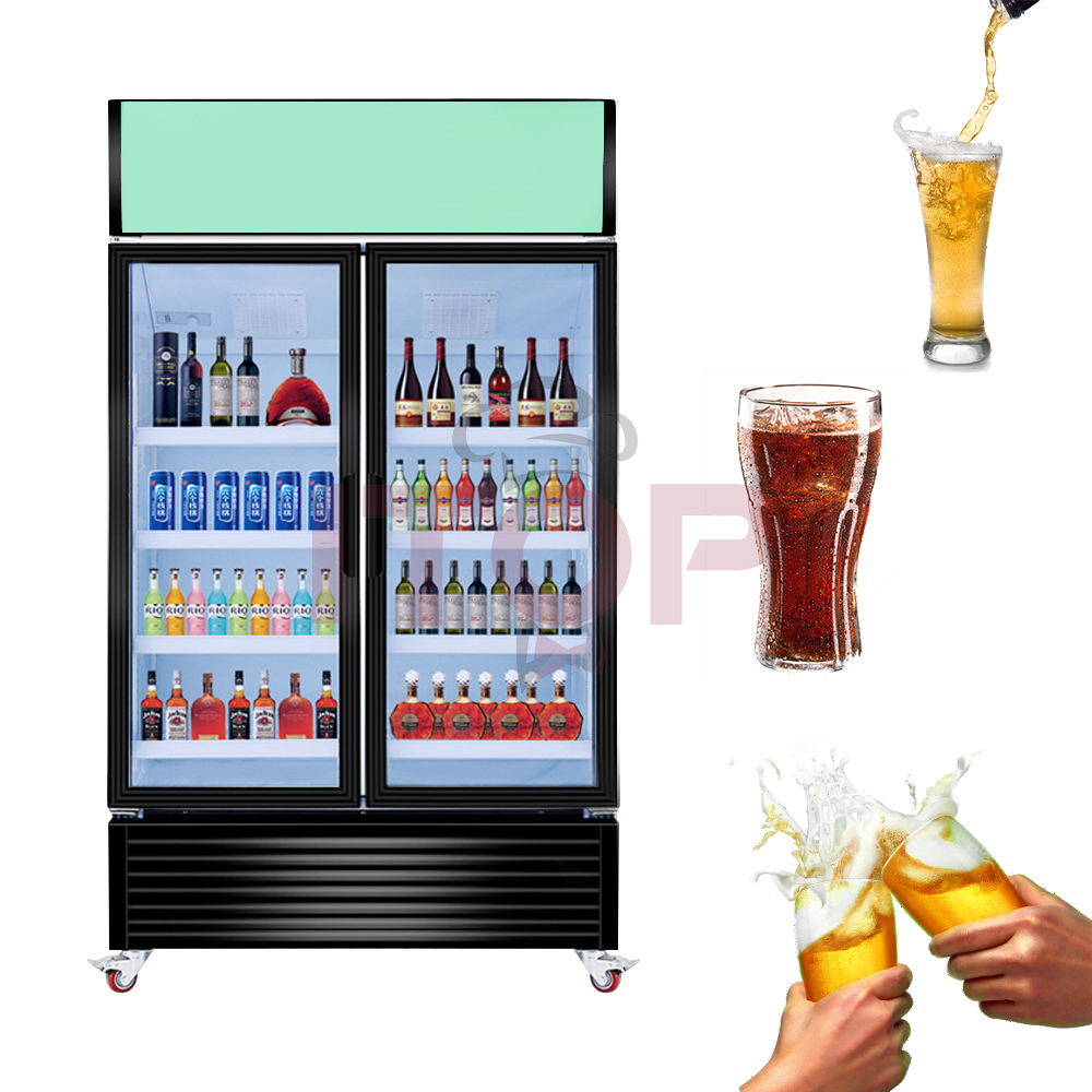 IT-2BD-308L IT-2BD-818L IT-2BA-818L Commercial Bottle Beverage Beer Chiller Display Refrigerator Double Door Drinks Cooler