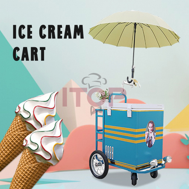 IT-ICC-A1 Mobile Ice Cream Bike Outdoor Ice Cream Kiosk Gelato Push Cart