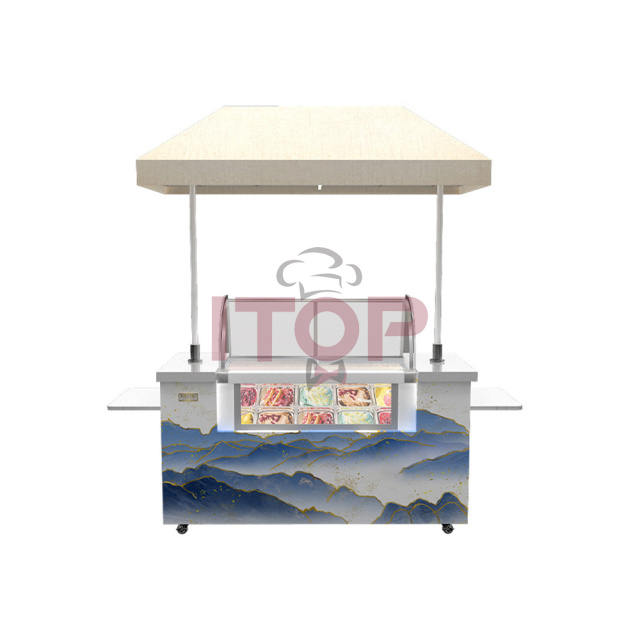 IT-ICC-J1 Oem Mobile Street Fast Tricycle 230L Capacity Food Truck Customized Street Kitchen Ice Cream Vending Van