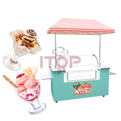 IT-ICC-J1 Oem Mobile Street Fast Tricycle 230L Capacity Food Truck Customized Street Kitchen Ice Cream Vending Van