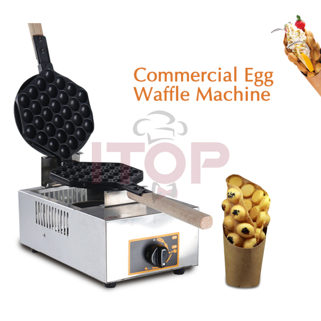 IT-GEW1 One Heating Tray Commercial Gas Bubble Waffle Making Machine Multifunctional Puff Pastry Making Machine