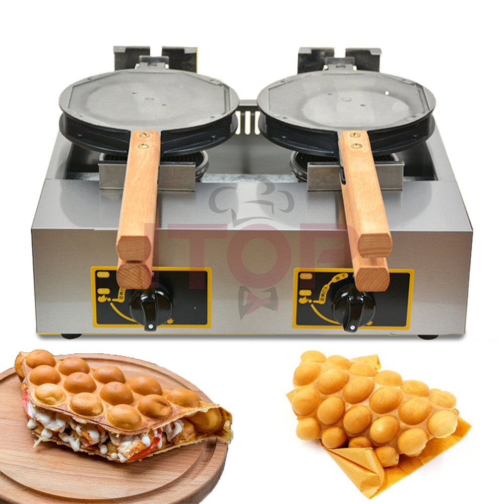 IT-GEW2 Two Heating Plates Commercial Gas Type Bubble Waffle Maker