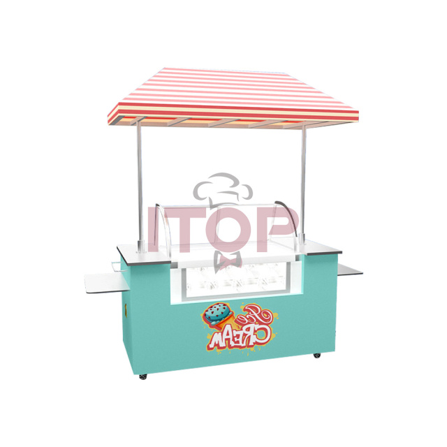 IT-ICC-J1 Oem Mobile Street Fast Tricycle 230L Capacity Food Truck Customized Street Kitchen Ice Cream Vending Van