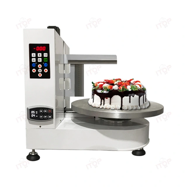 IT-CSM-W12 Commercial Automatic Cream Cake Coating Smoothing Icing Smoother Machine 50cm Tray