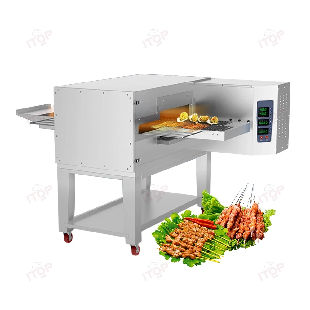 IT-CBO-E1 IT-CBO-E2 Electric Single Double Conveyor Barbecue Oven Commercial Belt Tunnel Oven