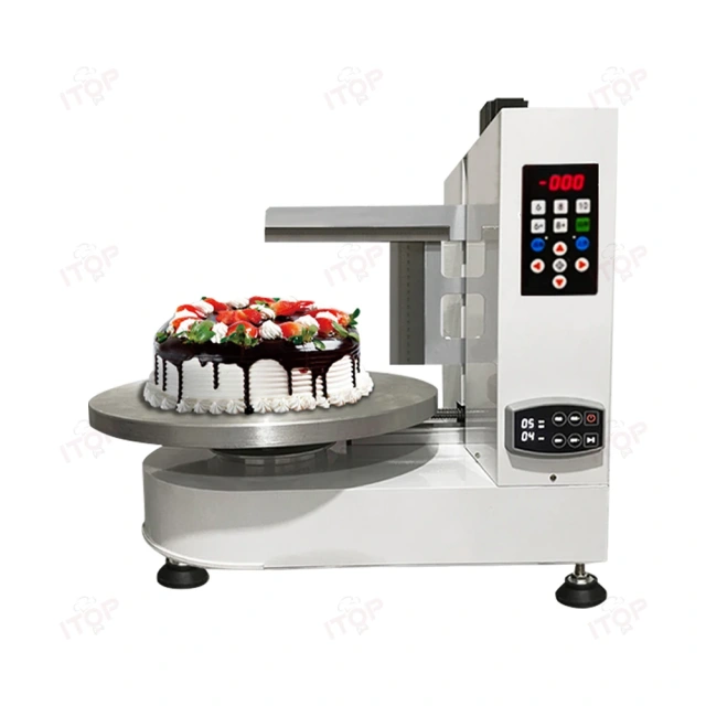 IT-CSM-W12 Commercial Automatic Cream Cake Coating Smoothing Icing Smoother Machine 50cm Tray