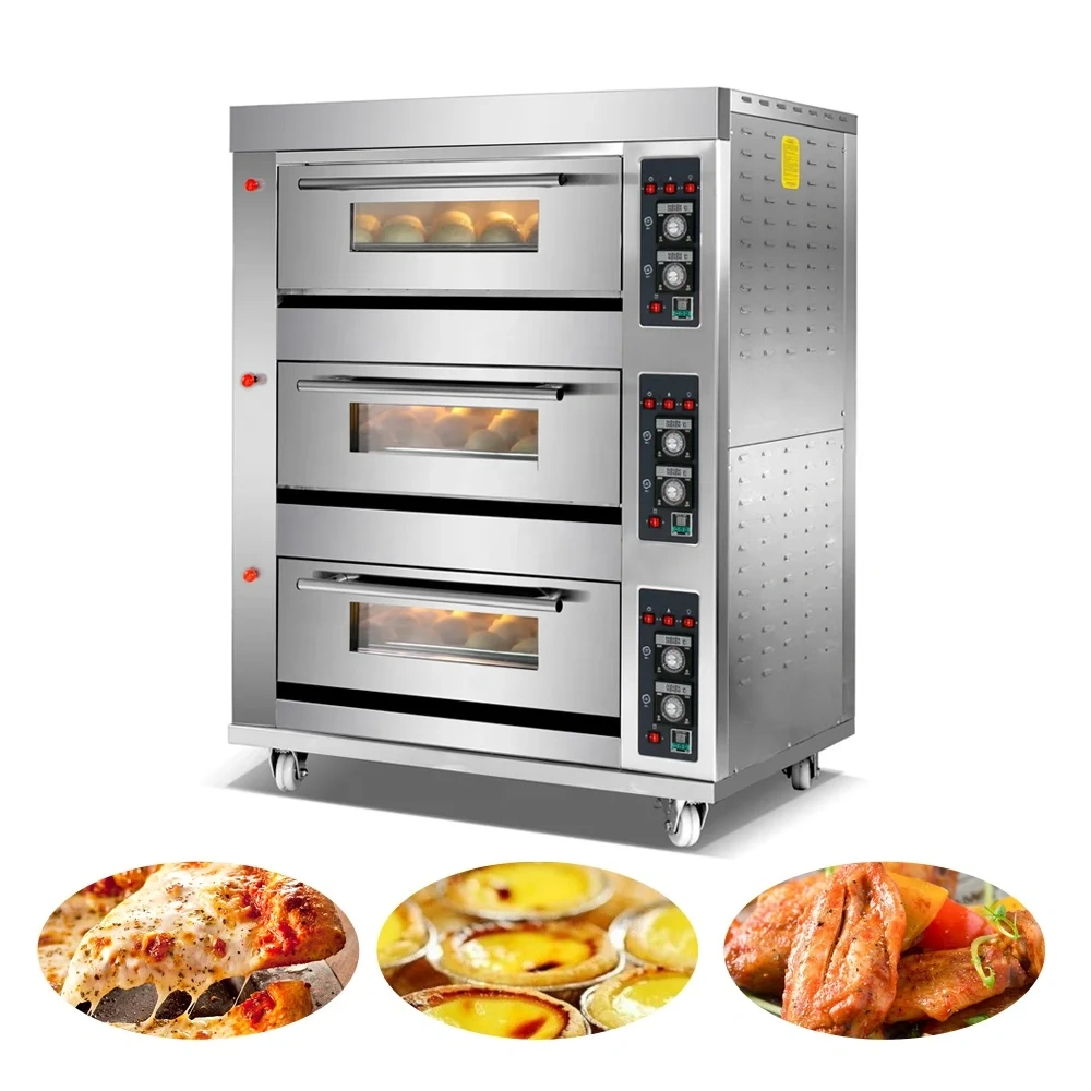 IT-GO-GB-33 IT-GO-GB-36 IT-GO-GB-39 Commercial 3 Layers Electric Bakery Gas Deck Pizza Bread Baking Oven Machine