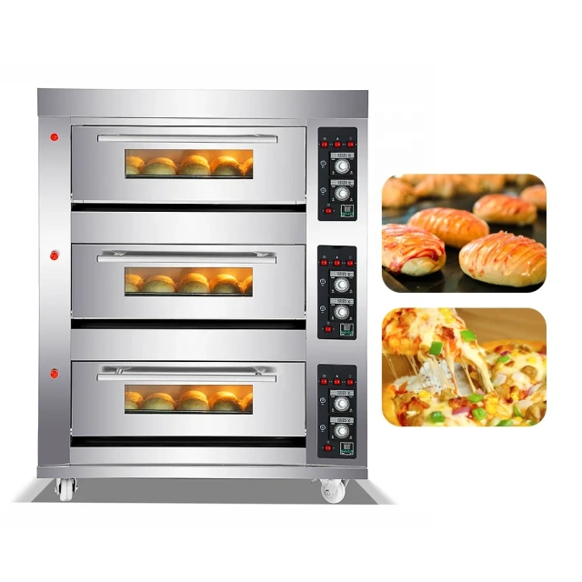 IT-GO-GB-33 IT-GO-GB-36 IT-GO-GB-39 Commercial 3 Layers Electric Bakery Gas Deck Pizza Bread Baking Oven Machine