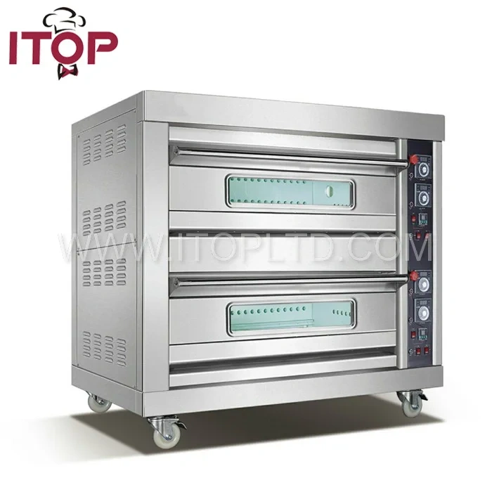 Large Capacity Commercial Bakery Equipment 2 Decks Oven 4 Trays Gas And Electric Baking Ovens