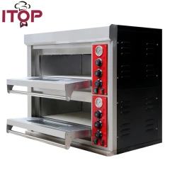 8.8KW Commercial 304 Stainless Steel Efficient Heating Control 2 Decks 2 Trays Cake Pizza Deck Bakery Oven