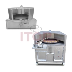 Commercial Rotating Flat Naan Bake Making Electric Gas Tandoor Lebanese Chapati Arabic Roti Pita Bread Oven