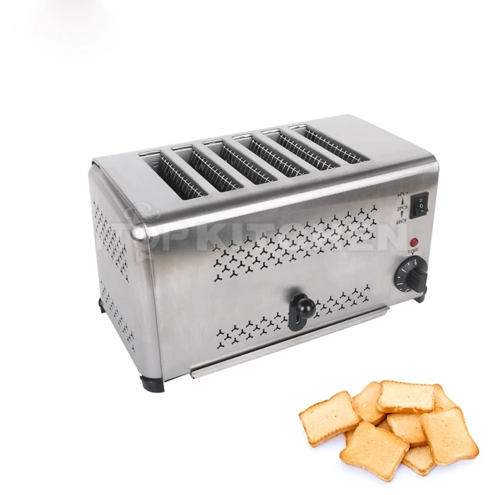 Commercial Stainless Steel Electric Bread Toaster Machine 6 Slice Breakfast Toaster