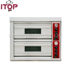 8.8KW Commercial 304 Stainless Steel Efficient Heating Control 2 Decks 2 Trays Cake Pizza Deck Bakery Oven