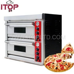 8.8KW Commercial 304 Stainless Steel Efficient Heating Control 2 Decks 2 Trays Cake Pizza Deck Bakery Oven