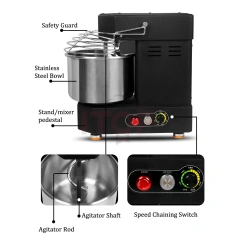 Tabletop Variable Frequency Speed Adjustable Commercial Flour Mixer Kneading Dough Machine