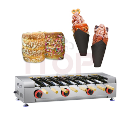 IT-GCOM8 Gas Chimney Cake Kurtos Kalacs Machine Hungary Trdelnik Chimney Bread Roll Oven 8 pcs Grill Sticks