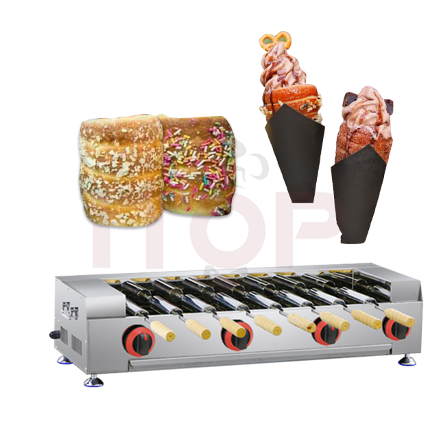IT-GCOM8 Gas Chimney Cake Kurtos Kalacs Machine Hungary Trdelnik Chimney Bread Roll Oven 8 pcs Grill Sticks
