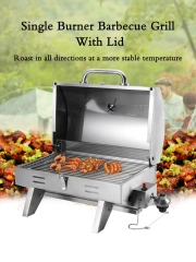 Manufacturer Cheap Price Outdoor Camping Garden Tabletop Single Head Stainless Steel Portable Gas Foldable Bbq Grill