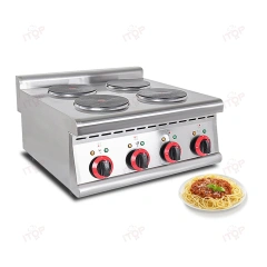Commercial Electric Cooking Stove 8kw Countertop 4 Head Food Cooker Combination Cooking Range