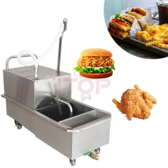 Fryer Filter Stainless Steel Cooking Oil Filter Machine  Commercial 48L Fuel Oil Filter Portable Fryer Oil Filtration System