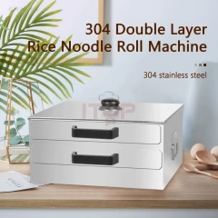 2 Tiers Commercial Rice Noodle Roll Steamer Machine Stainless Steel Automatic Steamed  Vermicelli Roll Machine