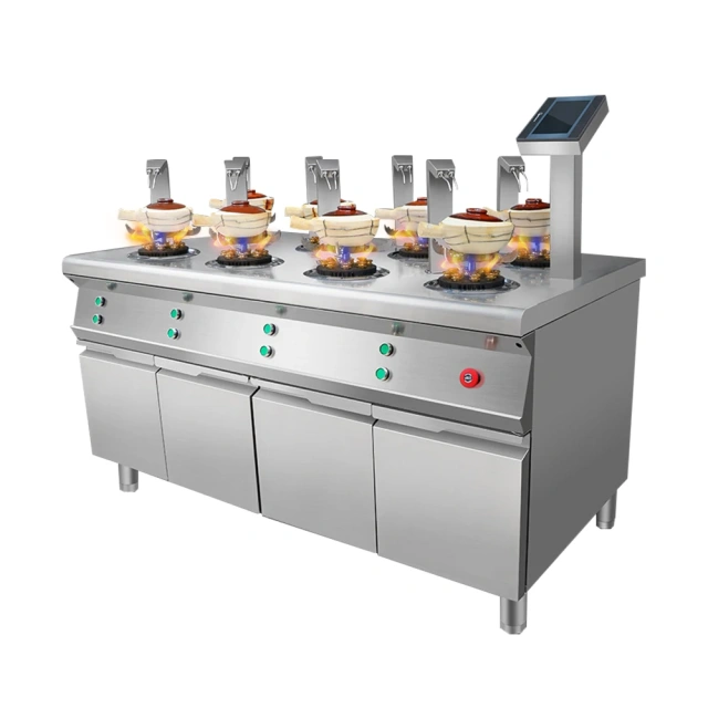 Professional Gas Intelligent Eight-Head Commercial Restaurant Rotary Gas Rice Casserole Cooker