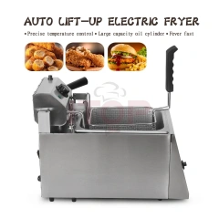 Electric Auto Lift Type Electric Fryer 8L Deep Lift Up Fryer Chicken Frying Machine Chips Fryer