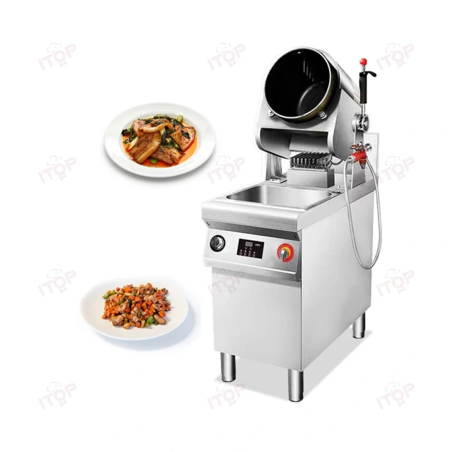 300mm 360mm Gas Chinese Auto Fry Cooking Wok Fully Automatic Commercial Stir Fry Machine