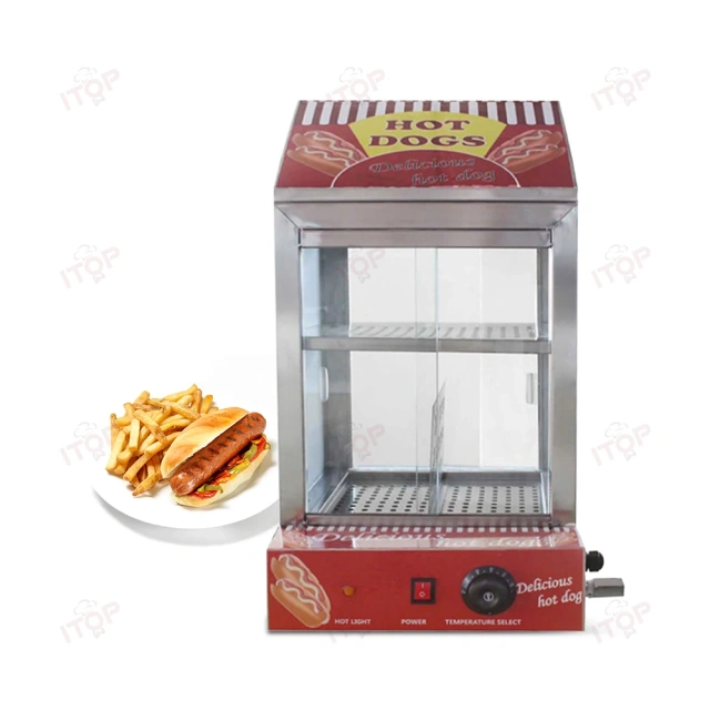 Commercial Electric 110v 220v Sausage Hot Dog Warming Machine Hamburger Sandwich Fried Food  Warmer Showcase